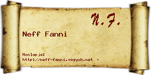 Neff Fanni névjegykártya